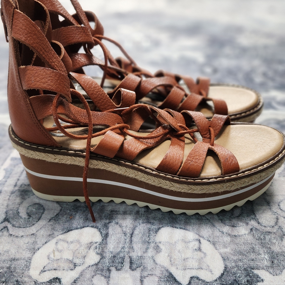 Brown Strappy Platform Sandals